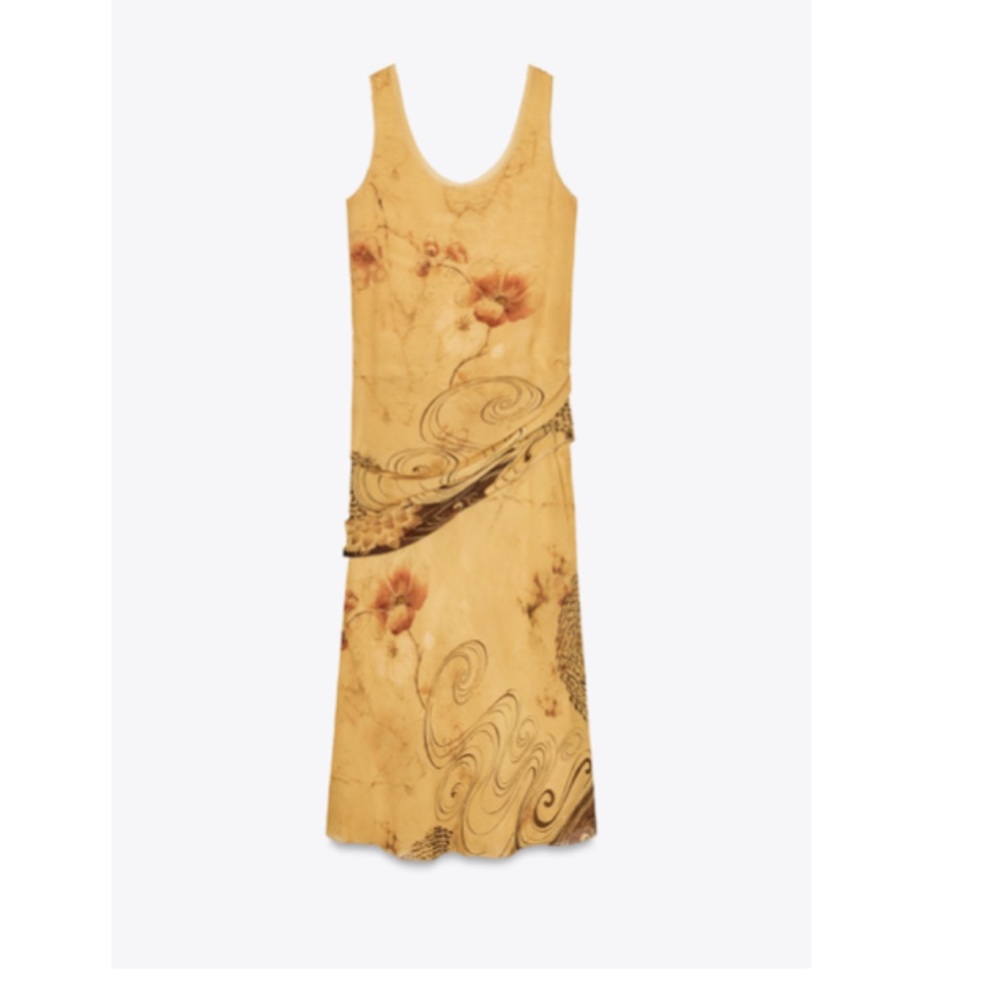 Zara Gold Fall Midi Dress